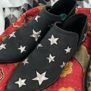Black and white star booties, brand is seven!